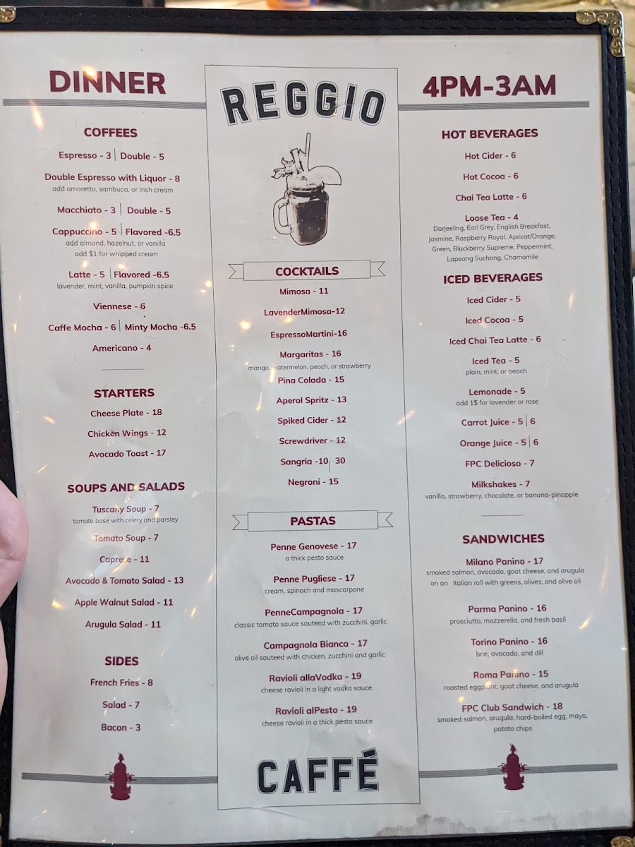 Caffe Reggio Menu - Image 4