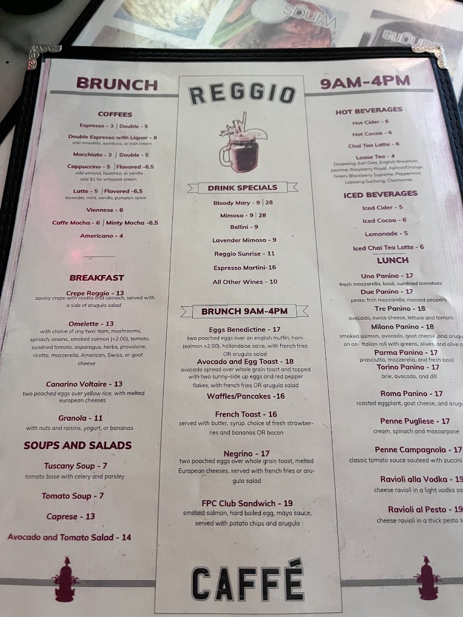 Caffe Reggio Menu - Image 6